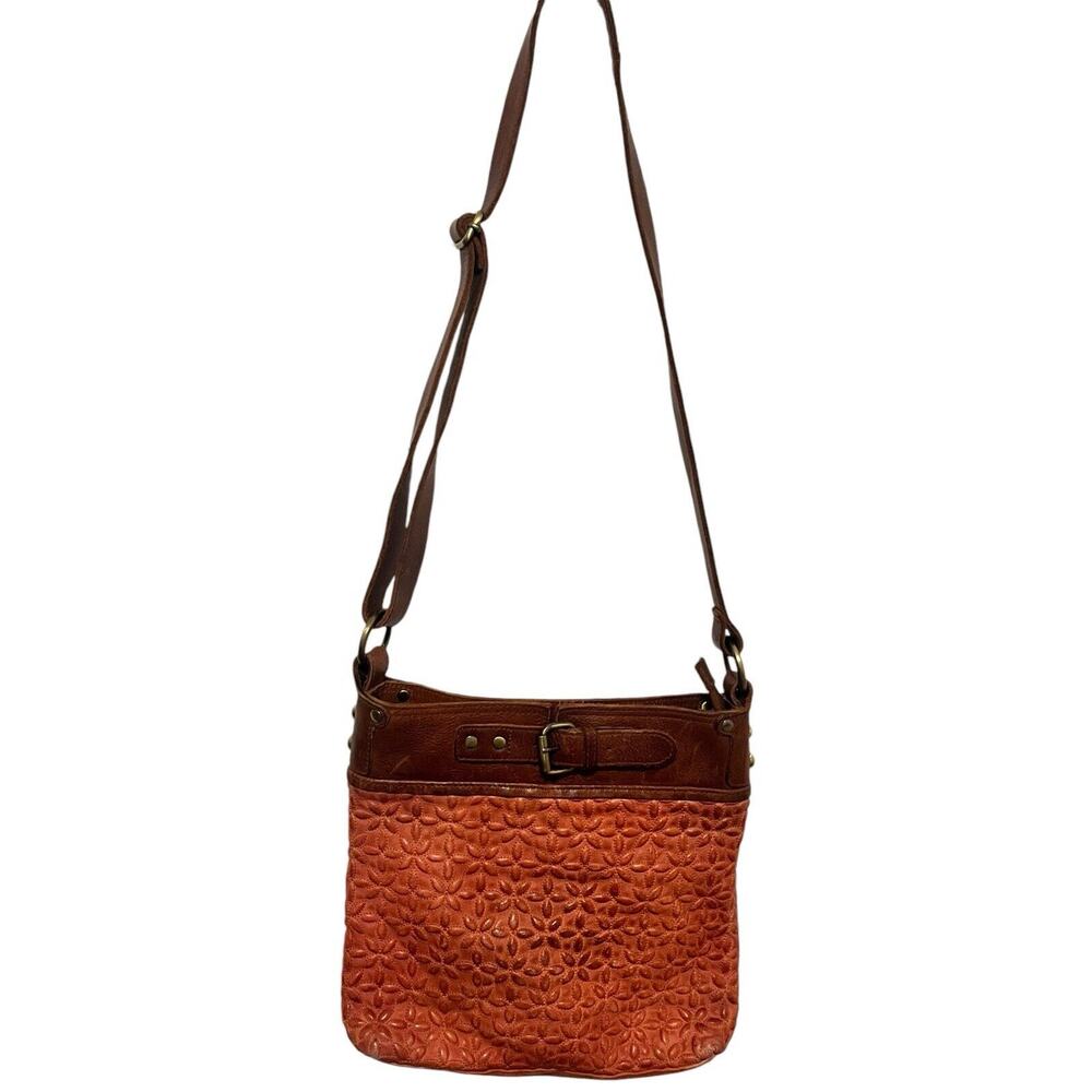 Anabaglish Floral Quilted Crossbody Bag Shoulder Handbag Zip Top Rust Sundance